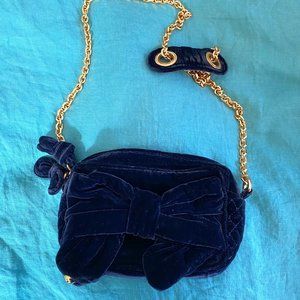 Juicy Couture Dark Blue Velvet Crossbody Purse